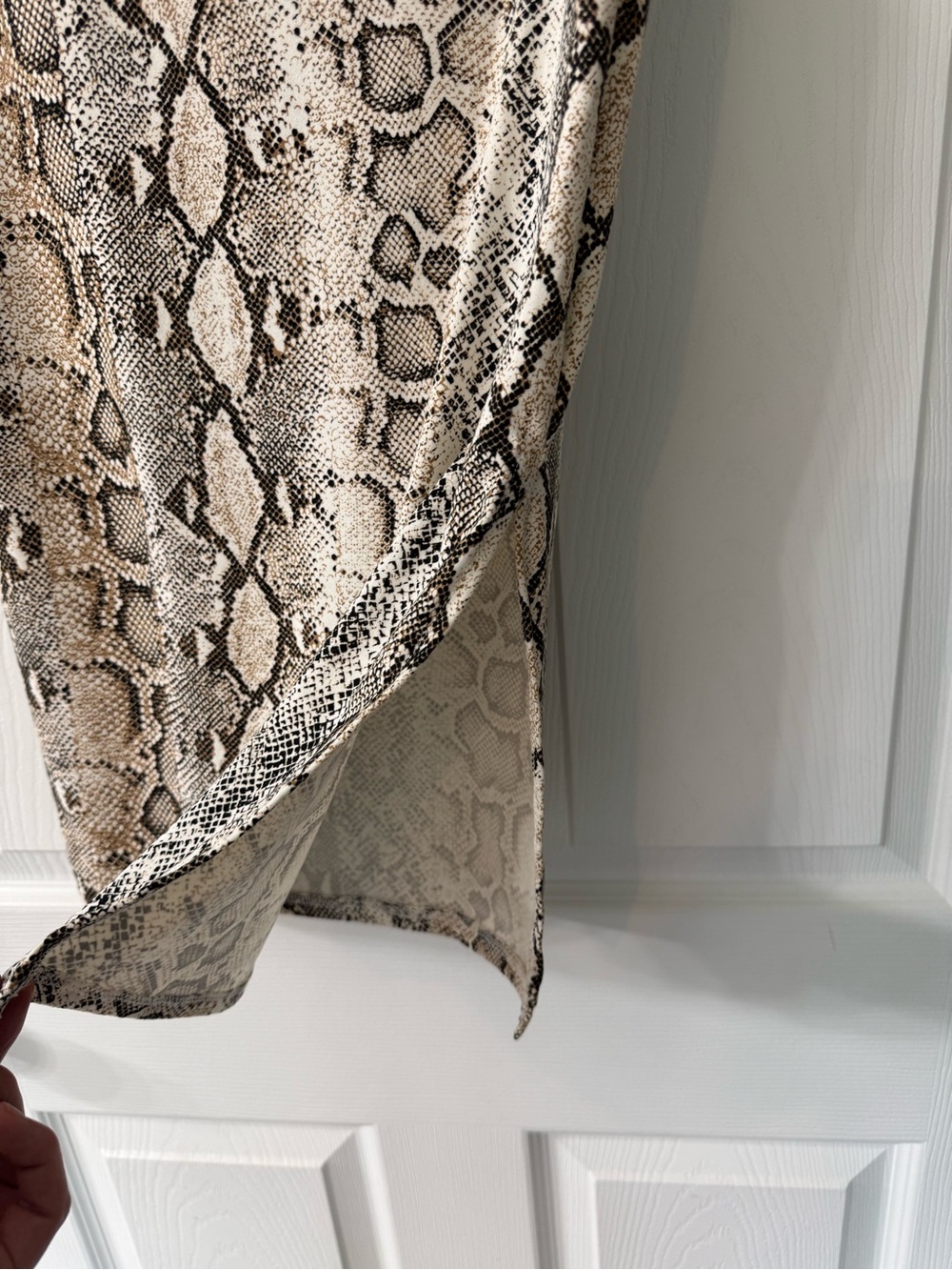 BLVD Snake Print Midi Skirt in Neutral Tones - Picture 4 of 4